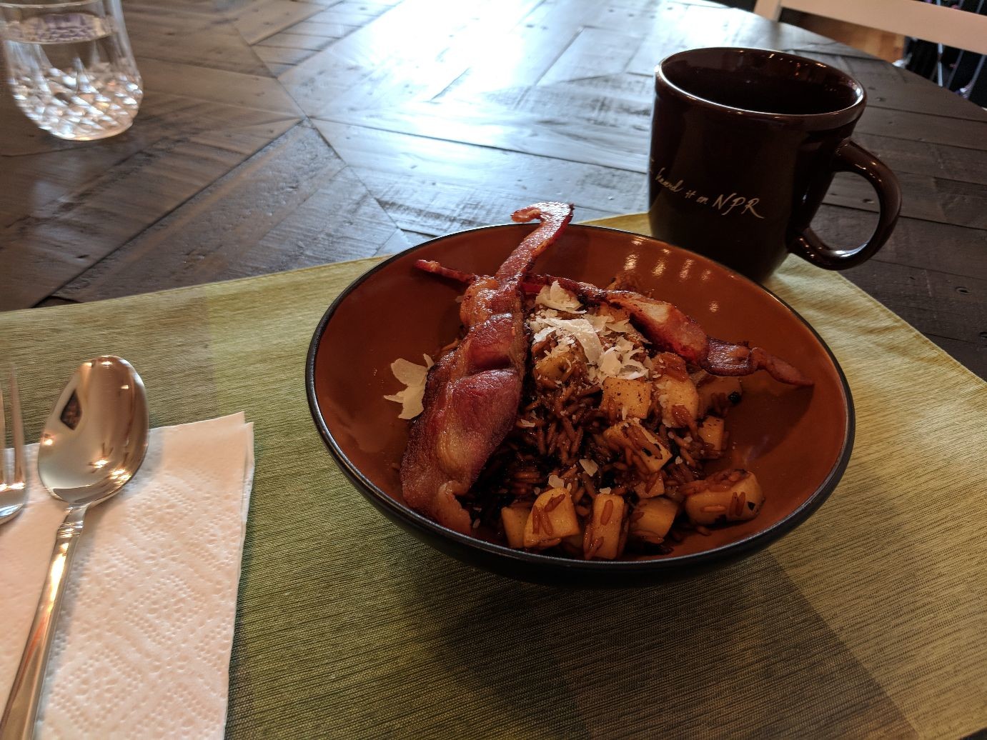 I tried my hand at the apple risotto. For some reason my rice grains