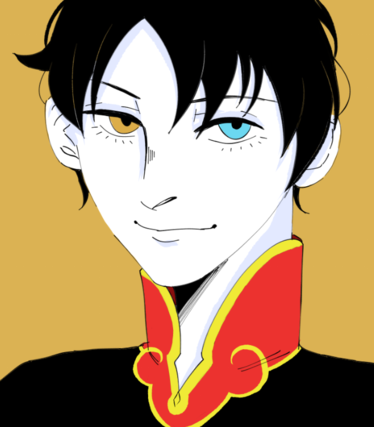 A bust drawing of Watanuki from XXXHolic. He is staring at the viewer enigmatically, a small smile on his face.