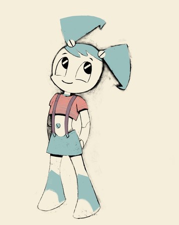 Jenny Wakeman from My Life as a Teenage Robot in suspenders