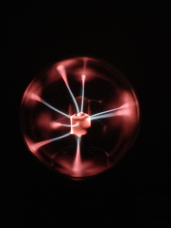 Close-up of a plasma globe.