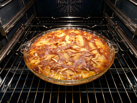pears in baked custard