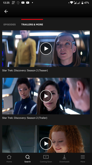 Screenshot of Star Trek Discovery trailers & more on Netflix