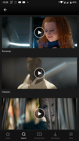 Screenshot of Star Trek Discovery Short Trek episodes Runaway & Calypso on Netflix