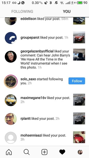 George Lazenby likes a comment of mine