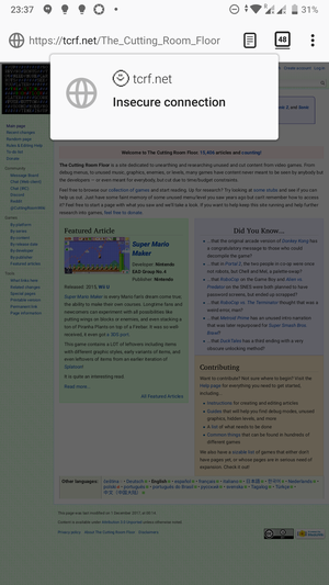 Firefox Nightly loads the page, but also says its an Insecure Connections, with no further certificate details.