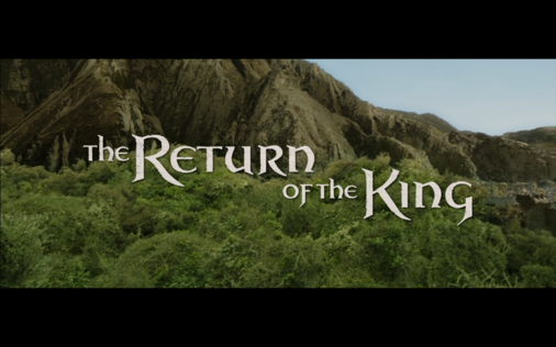 The title card of Peter Jackson's Lord of the Rings: Return of the King movie