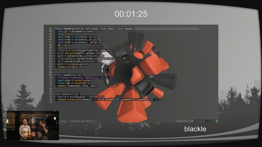 blackle's shader mapped onto a sphere