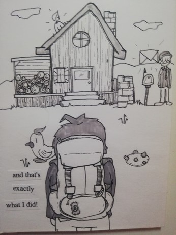 The new farmer is standing in front of an old farm house. You can see an envelope over the post box. 