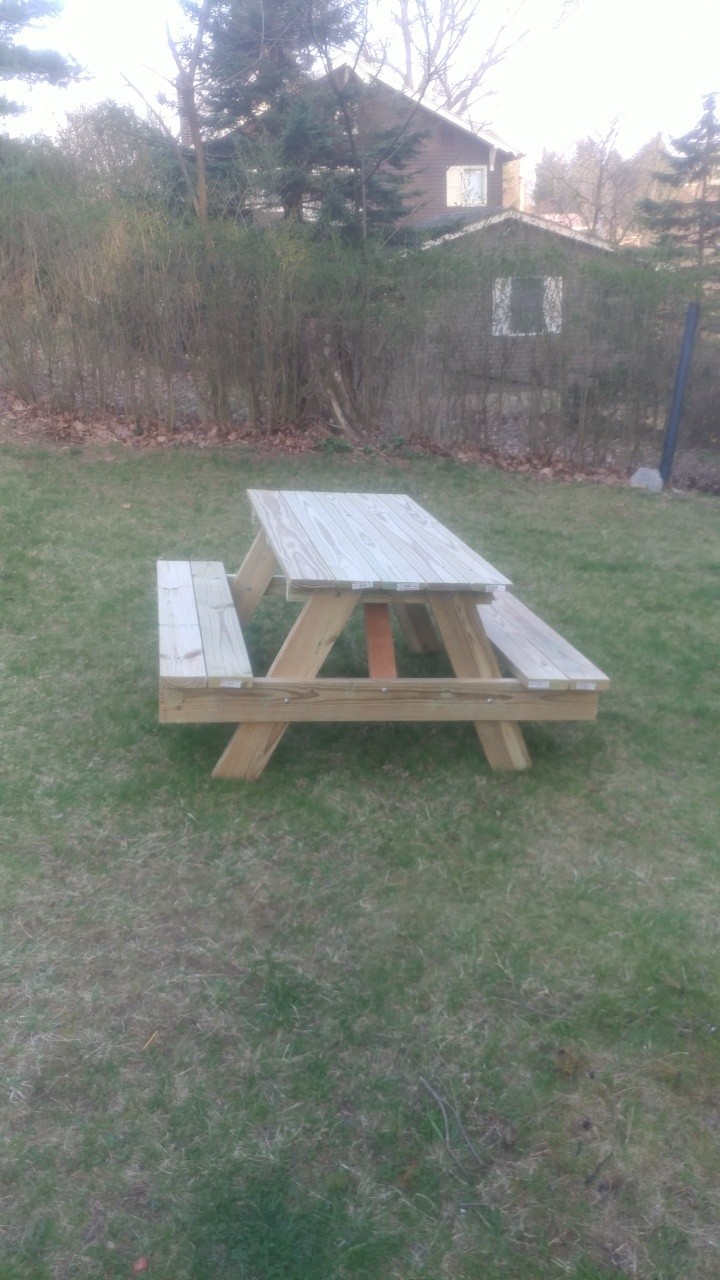 Finished pub-style picnic table, very sturdy