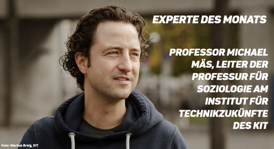 Porträtaufnahme von Professor Michael Mäs, Leiter der Professur für Soziologie am Institut für Technikzukünfte des KIT.