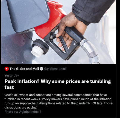 trending headline: "Peak inflation? Why some prices are tumbling fast"