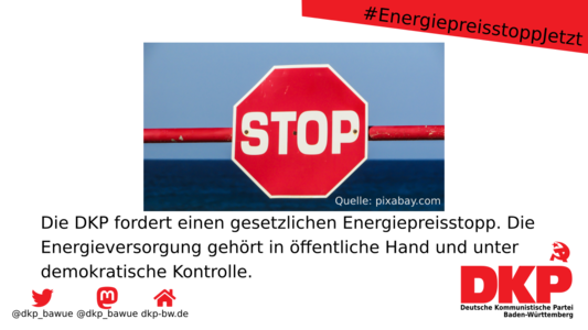 Symbolbild Stoppschild - Energiepreisstopp jetzt!