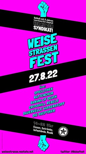 Plakat für das Weisestraßenfest am 27.8. 