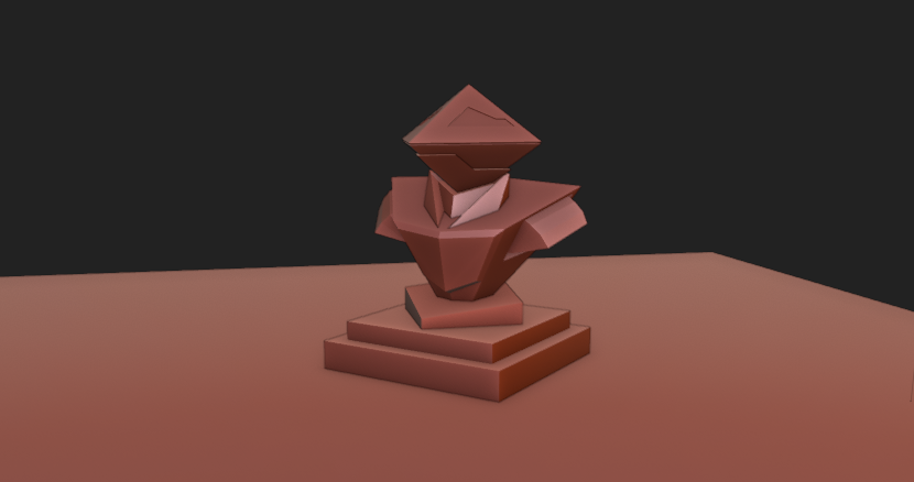 A low poly angular robot bust