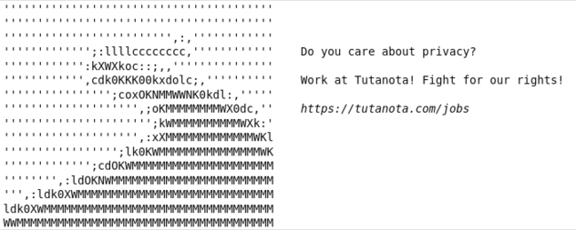 Tutanota jobs ad