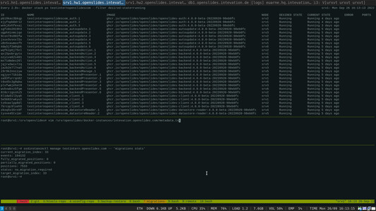 tmux-Sitzung zur Administration der OpenSlides-Server