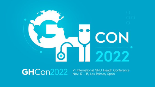The GNUHealthCon banner for the 2022 edition