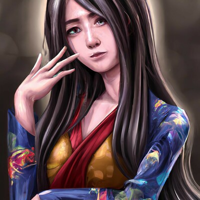 indonesian girl wearing batik anime