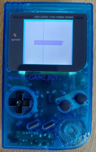 Gameboy DMG01 mit Bivert Mod und vertikalen Linien im Display