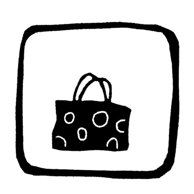 Handtasche mit Ringen. #Druckgrafik #Holzschnitt