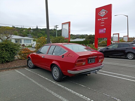 Alfa Romeo Alfetta GTV in red. 