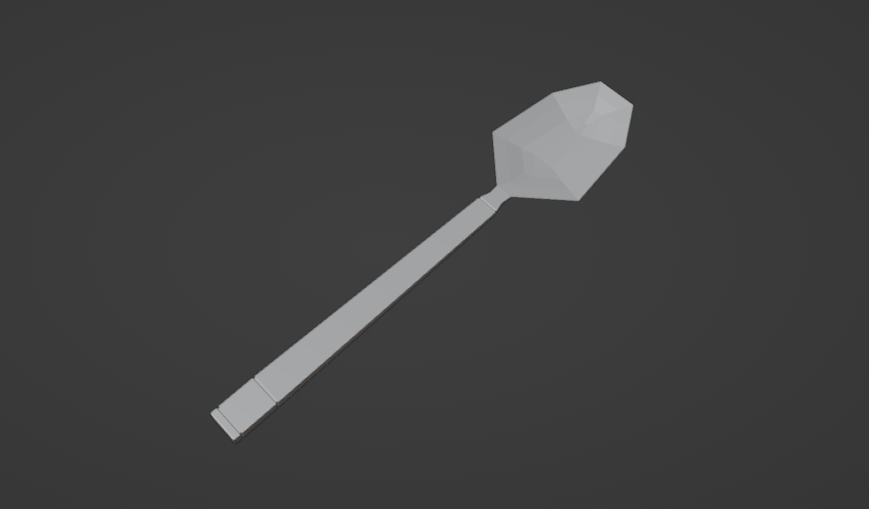 A low poly model of a spoon