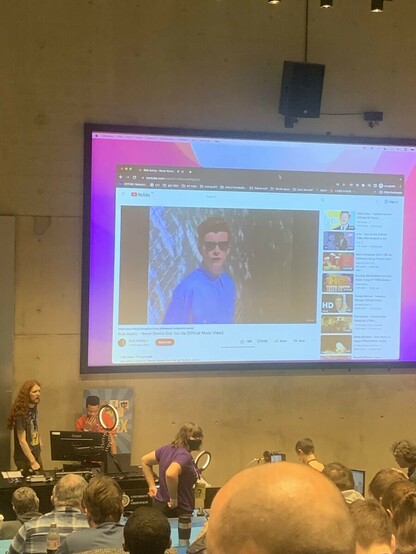 AdventureX organisers testing AV with Rick Astley’s masterpiece Never Gonna Give You Up