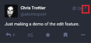 Star icon indicating edited posts.