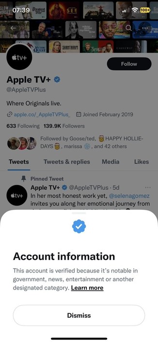 The real AppleTV+ account