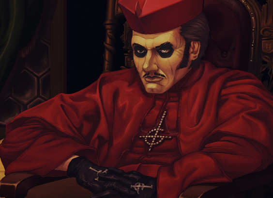 Close up on Copia face