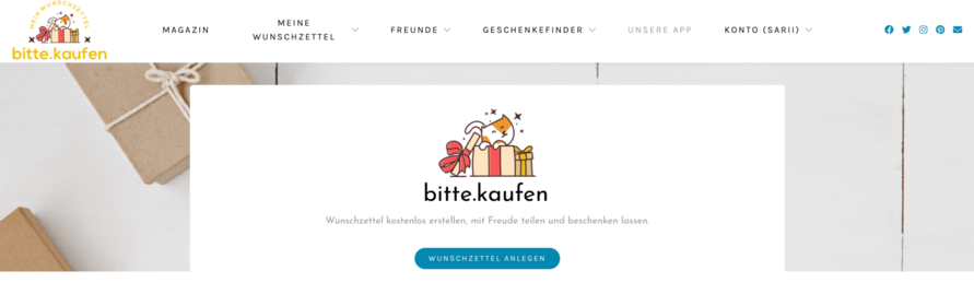 Startseite bitte.kaufen - Mein Wunschzettel