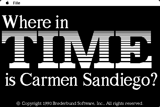 title screenshot from "Where in Time is Carmen Sandiego"