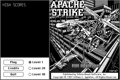 title screenshot from "Apache Strike"