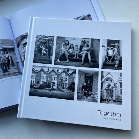 Front cover of book containing doorstep portraits taken during lockdown