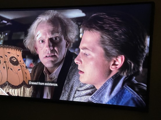 A scene from Back to the Future: “Erased from existence.”