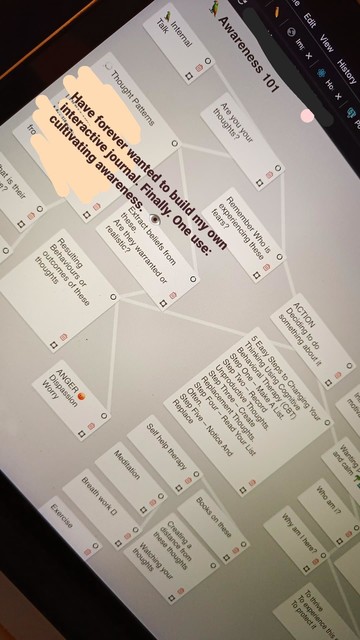 Screenshot of an interactive journaling prototype I'm building