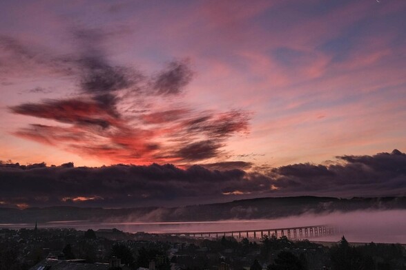 Sunrise & haar over the iconic Tay Rail Bridge-tighter crop