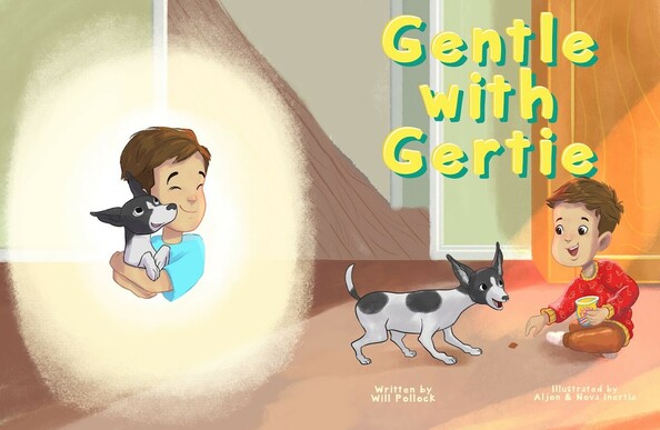 based on a true story, "Gentle with Gertie" follows the heartwarming tale of a new baby entering a household with an older dog. coming soon!