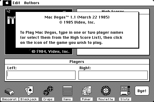 about box screenshot from "Mac Vegas"