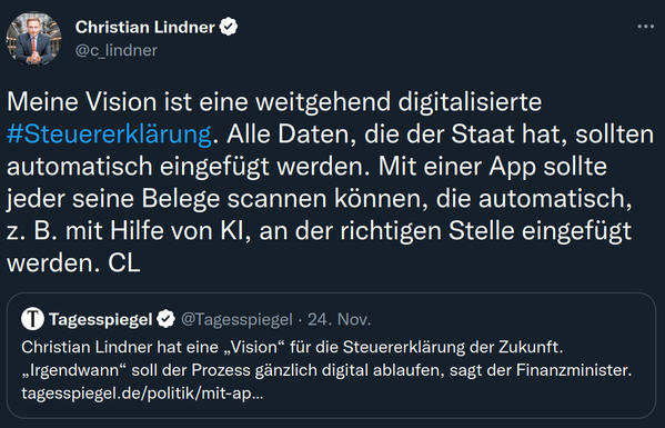Screenshot des verlinkten Tweets.