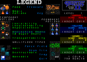 Screenshot of Gauntlet in the Arcade with the Defender of the Crown font