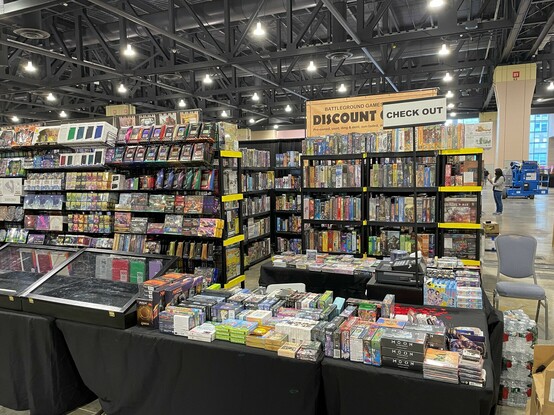 A discount booth full of old and used games including some out of print gems!