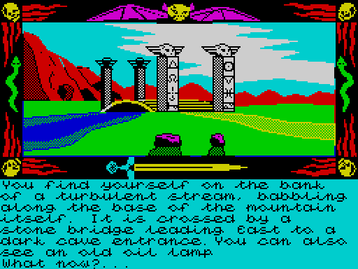 Screenshot of A Kings Ransom on the ZX Spectrum with the Millionaire handwriting font