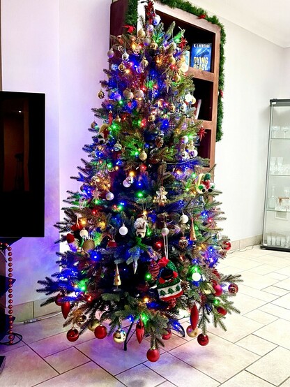 Decorated Christmas tree.
