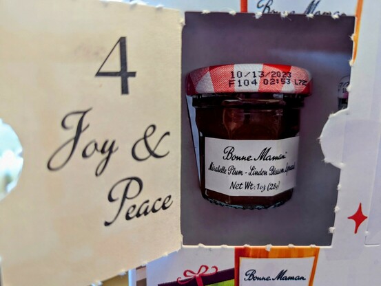 The plum linden spread in it's little doorway on the Advent calendar. The doorway says "joy and peace". I'd take even one tbh