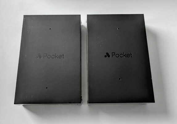 A photo of 2 Analogue Pocket boxes in shrink wrap.