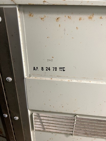 A date code of 8/24/79 stamped on the external panels. This date is when the panels were made, not the machine itself, but the machine was likely made within a few weeks after this date.