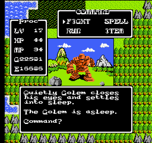 Screenshot of Dragon Warrior on the NES using The Neverending Story v2 font