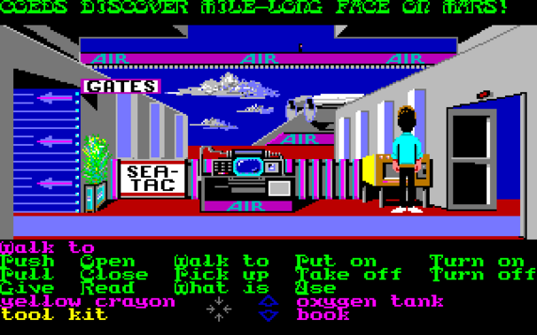 Screenshot Zak McKracken on the Commodore Amiga using The Neverending Story v1 font