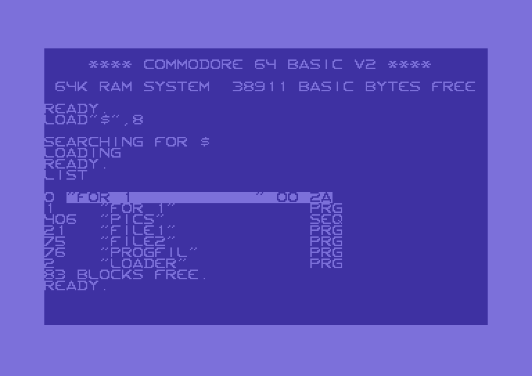 Screenshot of the C64 Kernel using the Freespin font